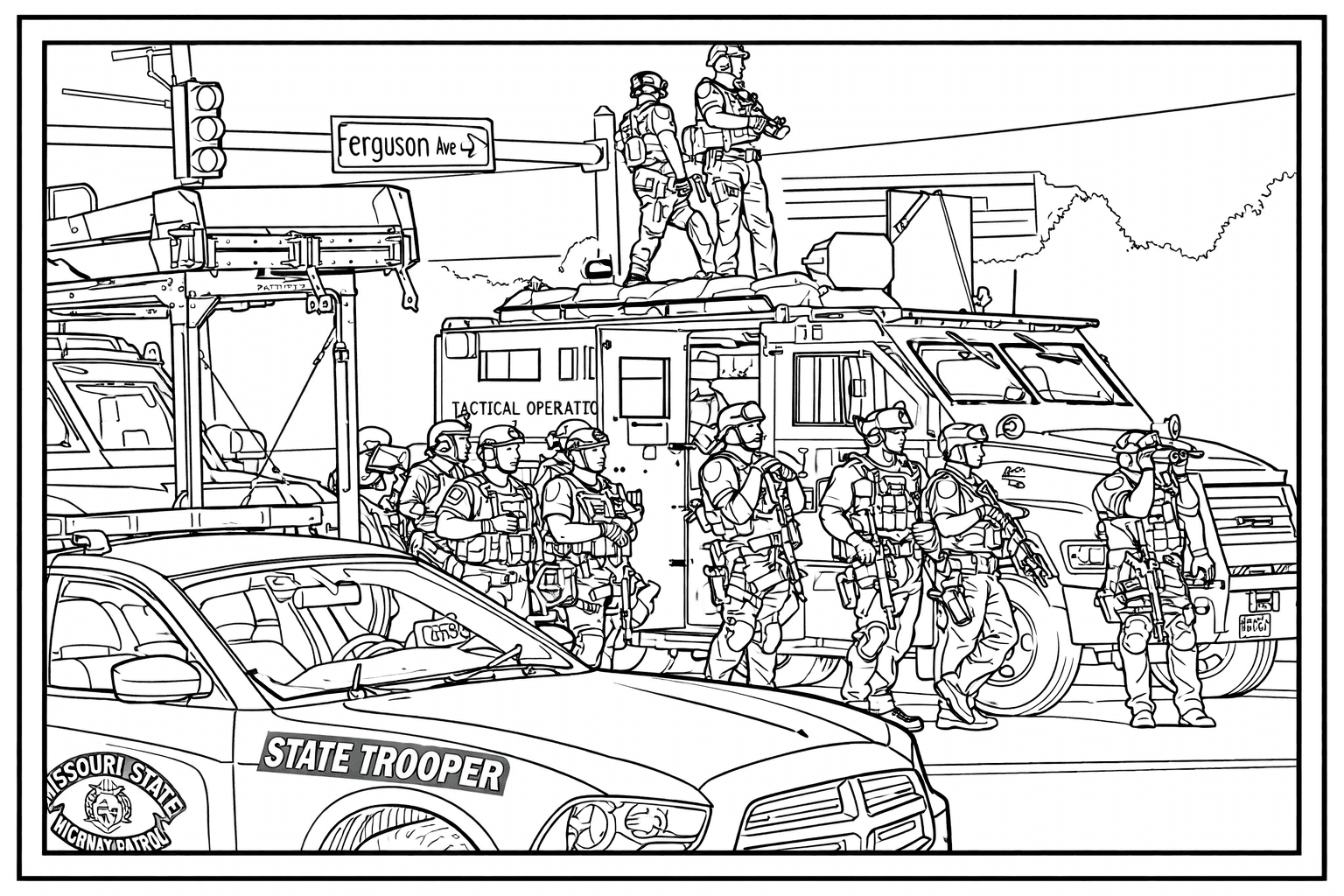 MRAP on a residential street